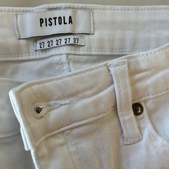 Pistola High Rise Distressed White Skinny Jeans 27 - Picture 3 of 10